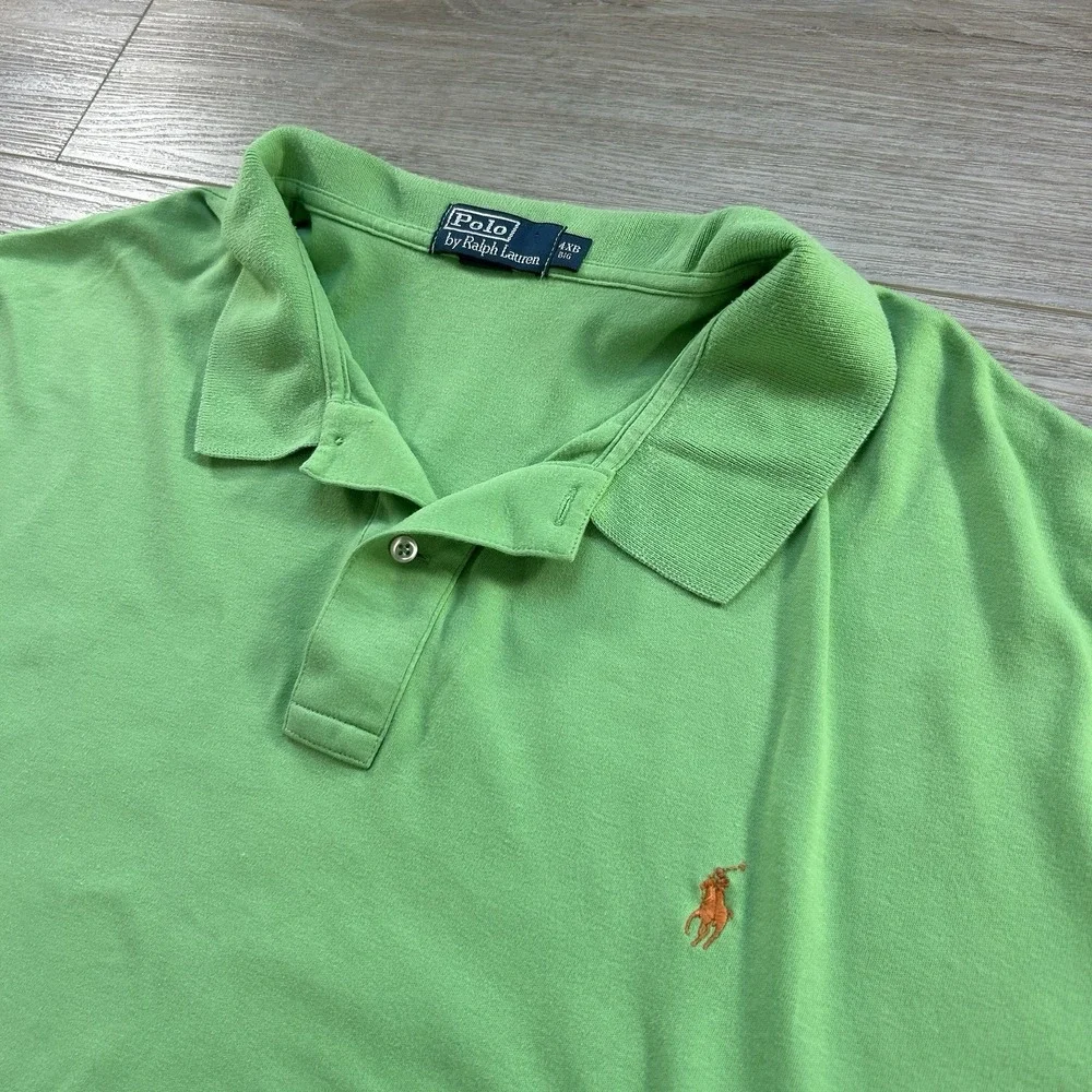 Polo Ralph Lauren Polo Shirt Mens 4XB Green Pony Logo Short Sleeve Preppy Casual